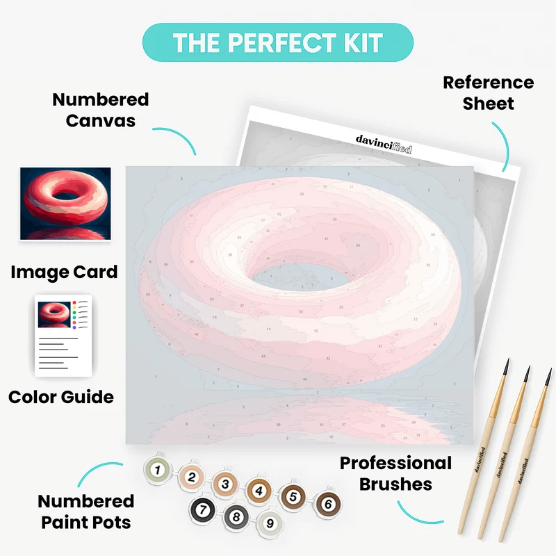 Floating Red Torus - Paint by Numbers Kit