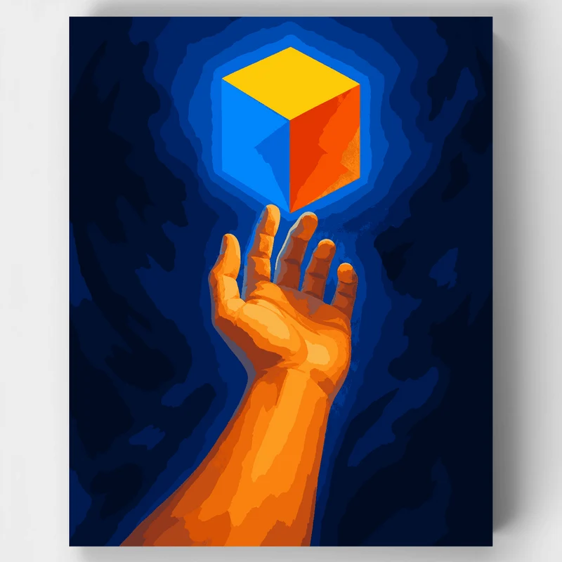 Glowing Cube Hand - Paint by Numbers Kit