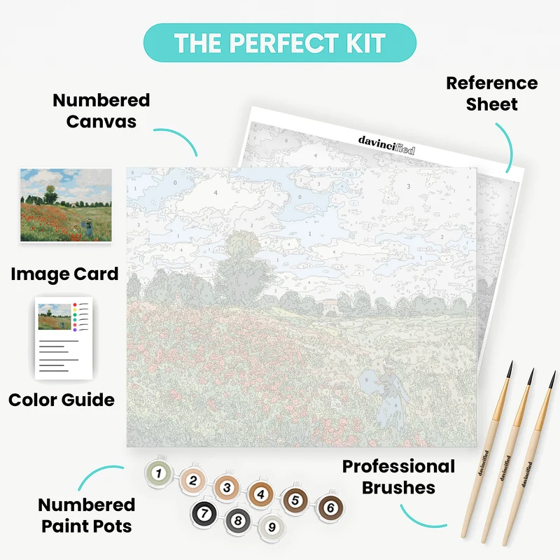 Poppy Field - Paint by Numbers Kit