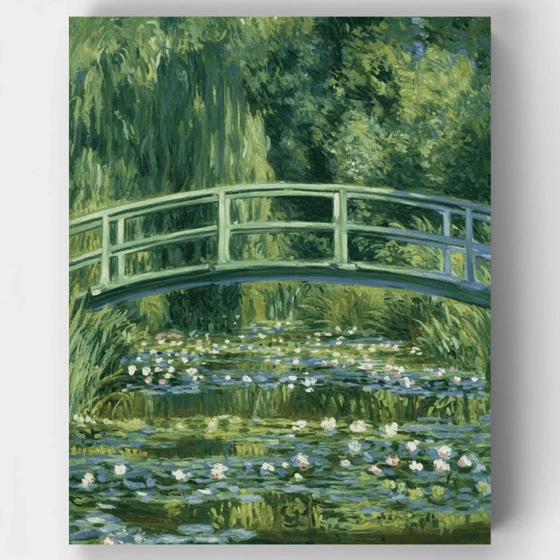 Water Lilies and Japanese Bridge - Paint by Numbers Kit