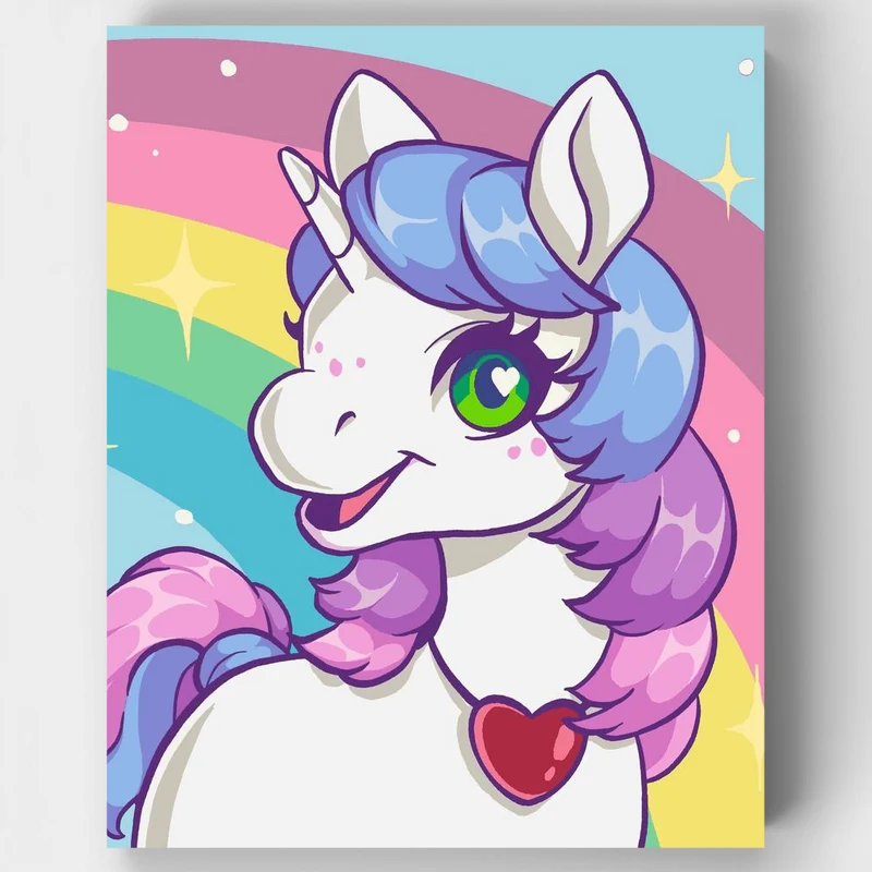 "Pastel Unicorn Rainbow" Paint by Numbers Kit