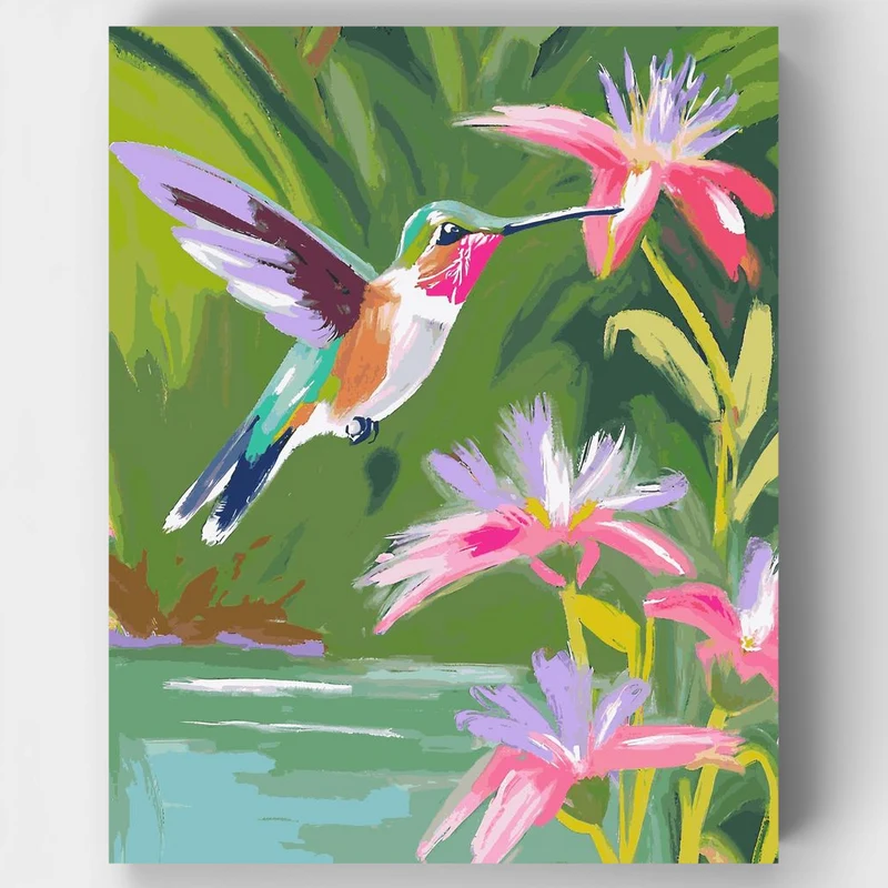 "Hummingbird Dance of Wings" Paint by Numbers Kit
