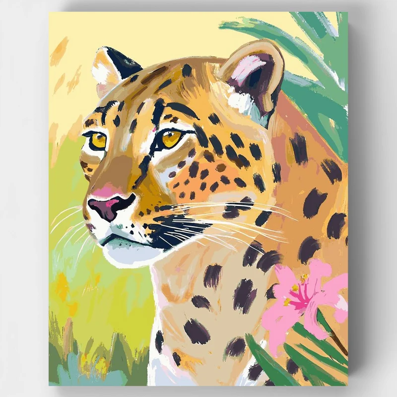 "Leopard Guardian of the Jungle" Paint by Numbers Kit