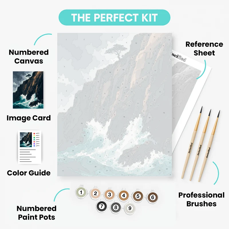 Lone Cliff Tree - Paint by Numbers Kit