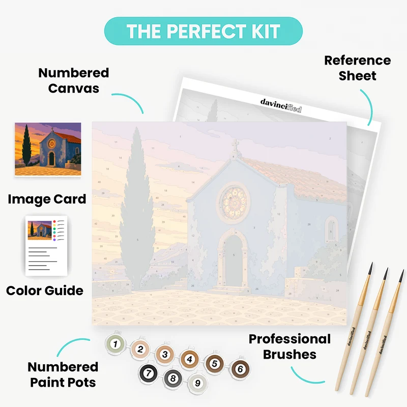 Chapel at Sunset - Paint by Numbers Kit