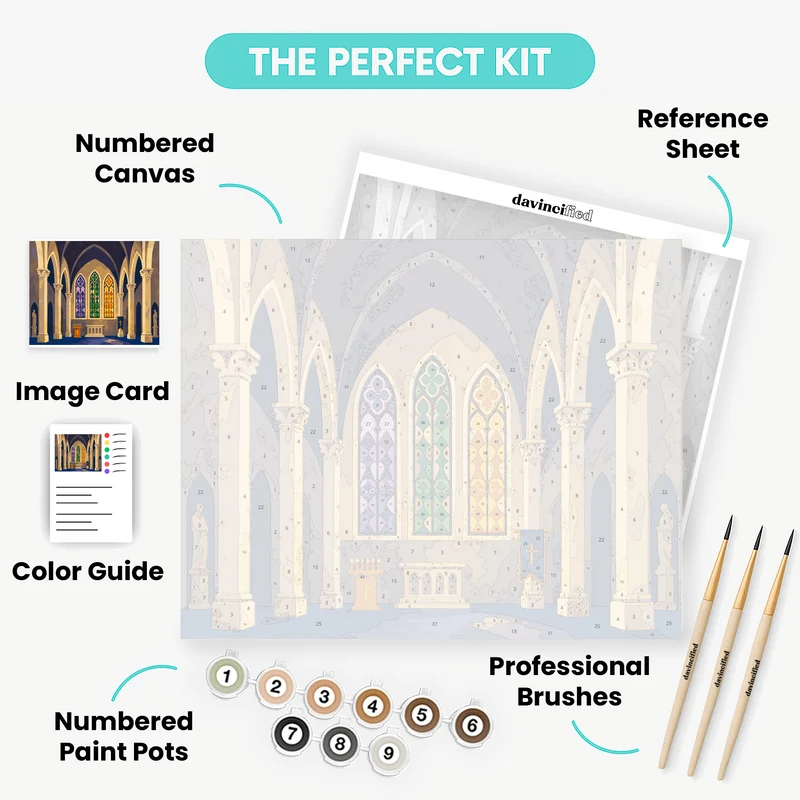 Gothic Cathedral Windows - Paint by Numbers Kit