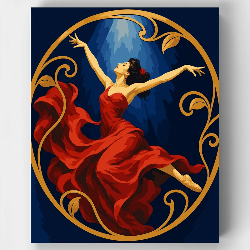 Red Dress Dancer - Paint by Numbers Kit