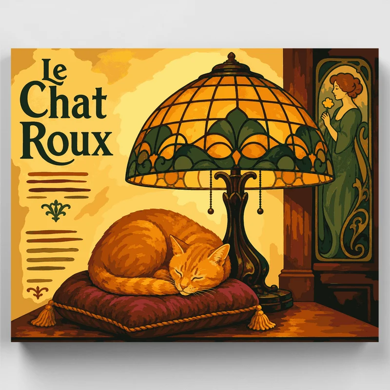 Sleeping Ginger Cat - Paint by Numbers Kit