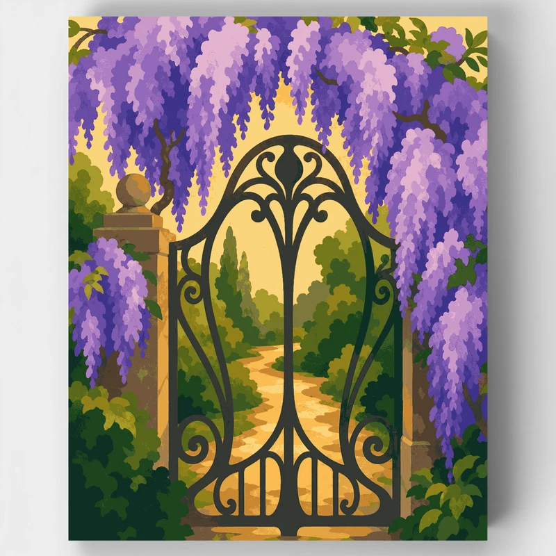 Wisteria Garden Gate - Paint by Numbers Kit