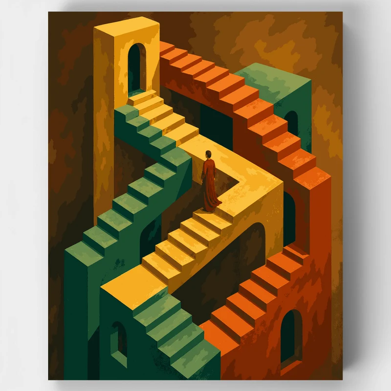 Escher Stairways - Paint by Numbers Kit