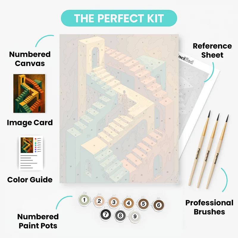 Escher Stairways - Paint by Numbers Kit