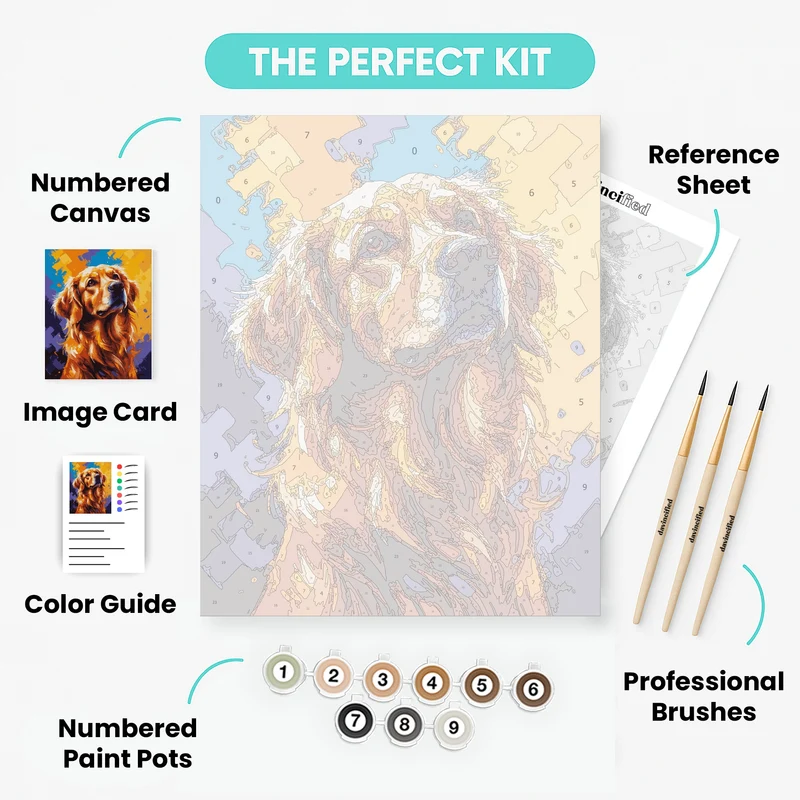 Golden Spaniel Portrait - Paint by Numbers Kit