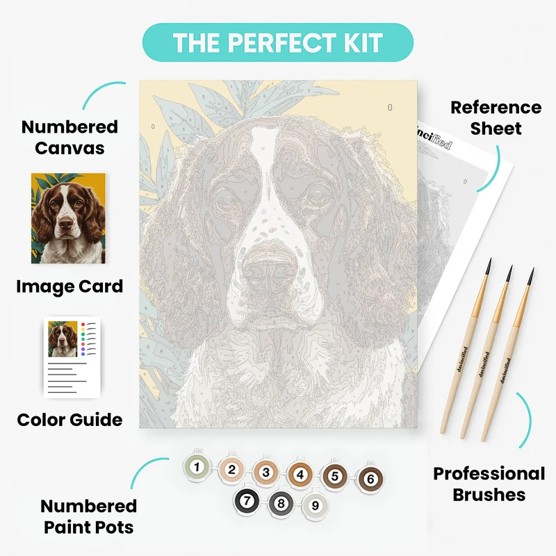 Springer Spaniel Portrait - Paint by Numbers Kit