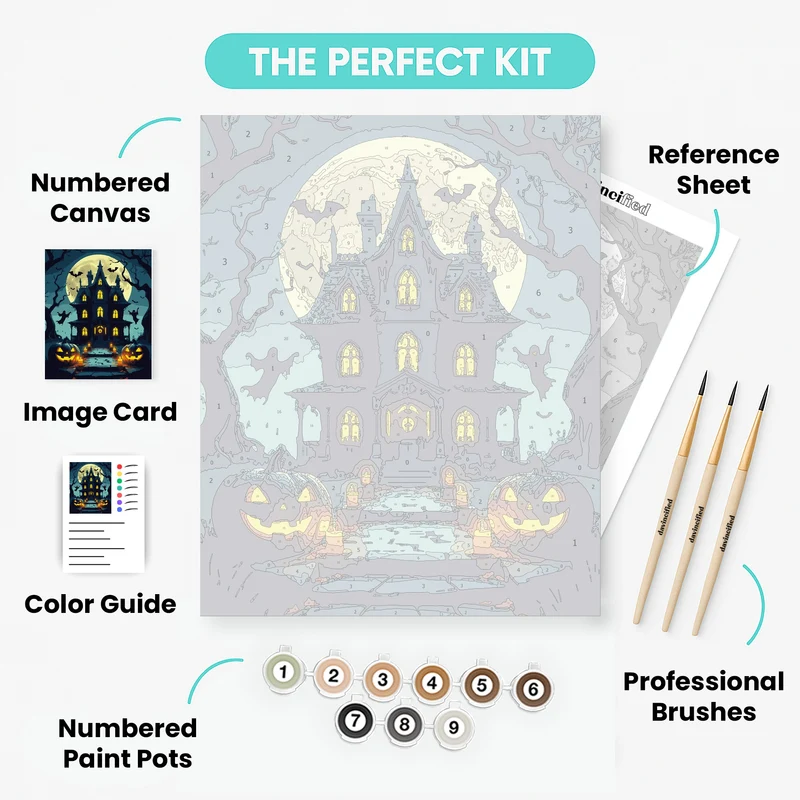 Haunted Halloween House - Paint by Numbers Kit