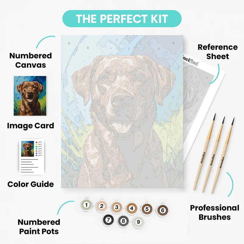 Chocolate Labrador Portrait - Paint by Numbers Kit