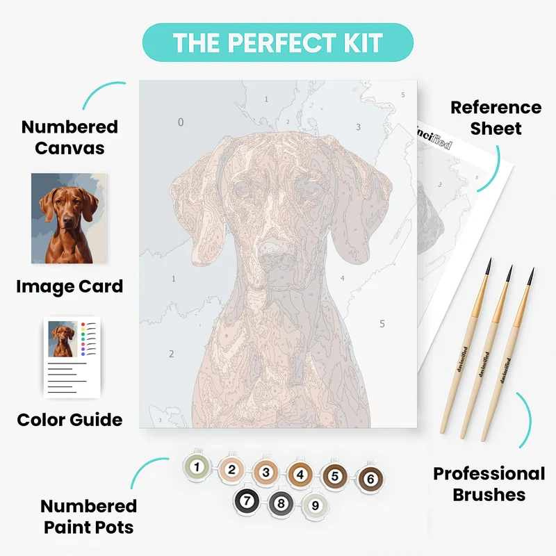 Elegant Vizsla Dog Portrait - Paint by Numbers Kit