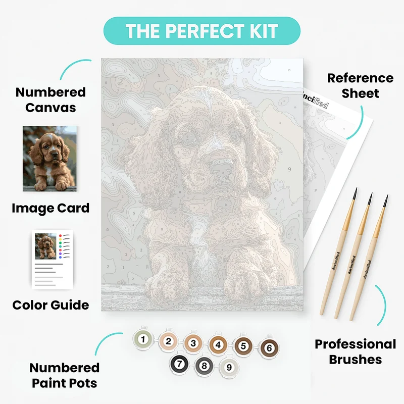 Adorable Spaniel Puppy - Paint by Numbers Kit