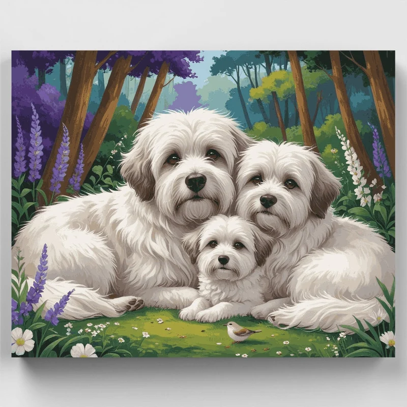 Westie Family Forest Portrait - Paint by Numbers Kit