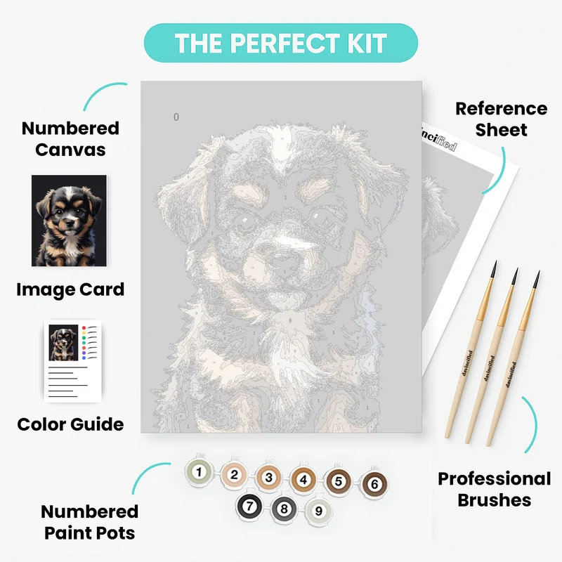 Adorable Yorkshire Terrier Puppy - Paint by Numbers Kit