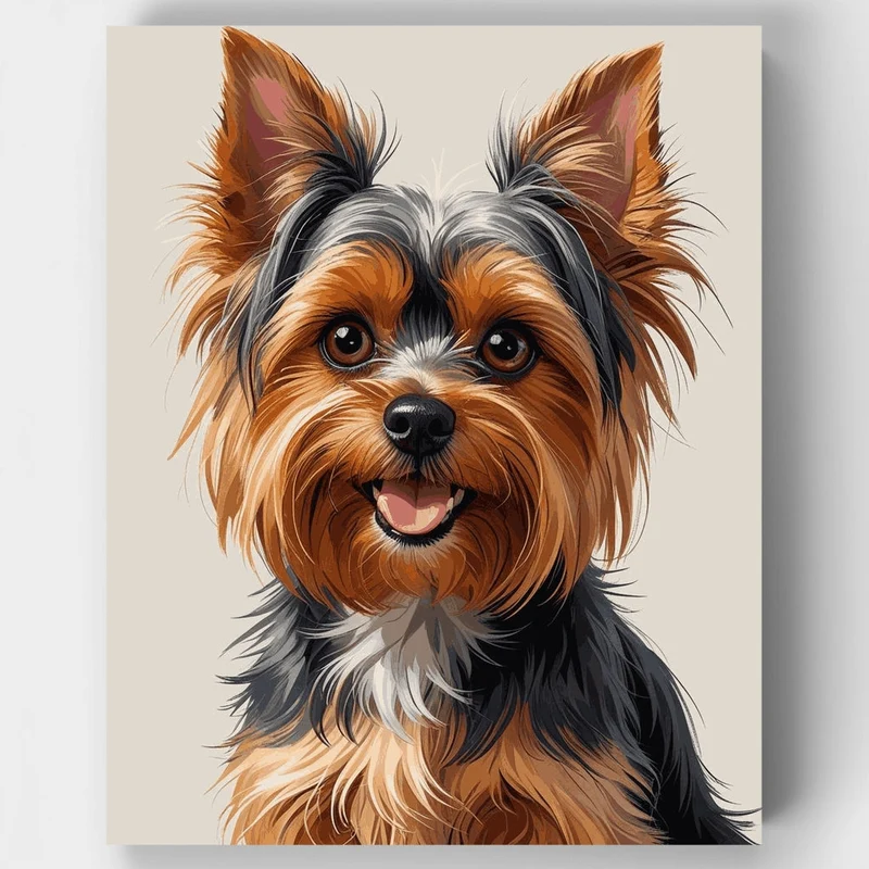 Adorable Yorkshire Terrier Portrait - Paint by Numbers Kit