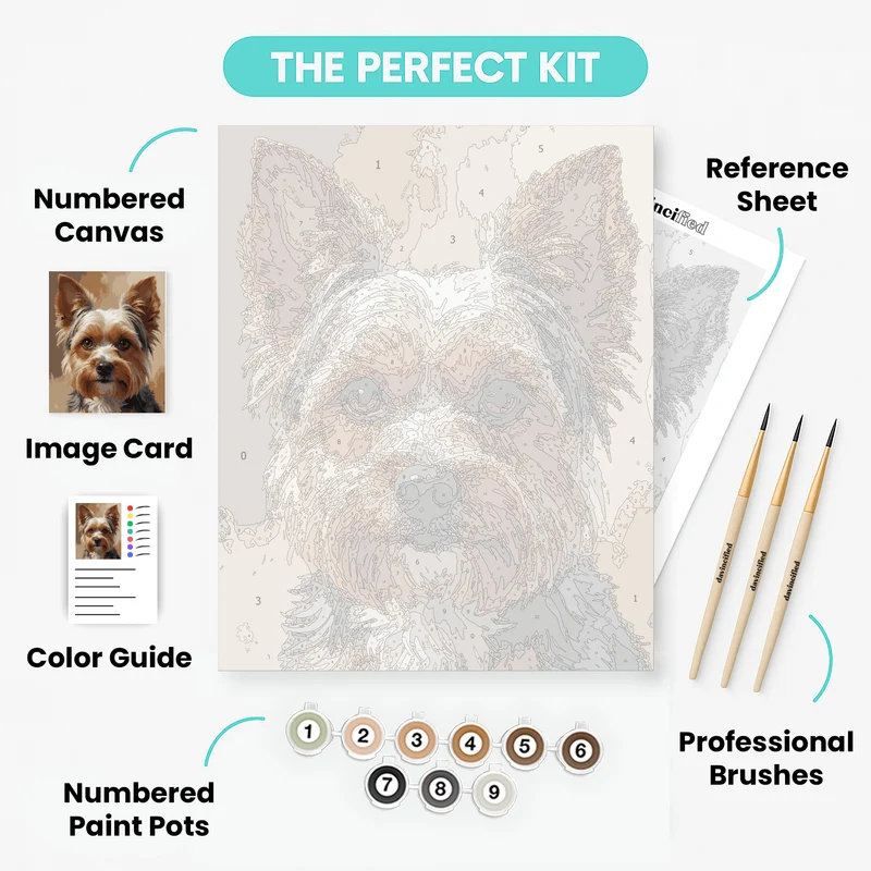 Yorkshire Terrier Portrait - Paint by Numbers Kit