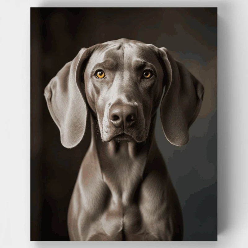 Noble Weimaraner with Golden Eyes - Paint by Numbers Kit