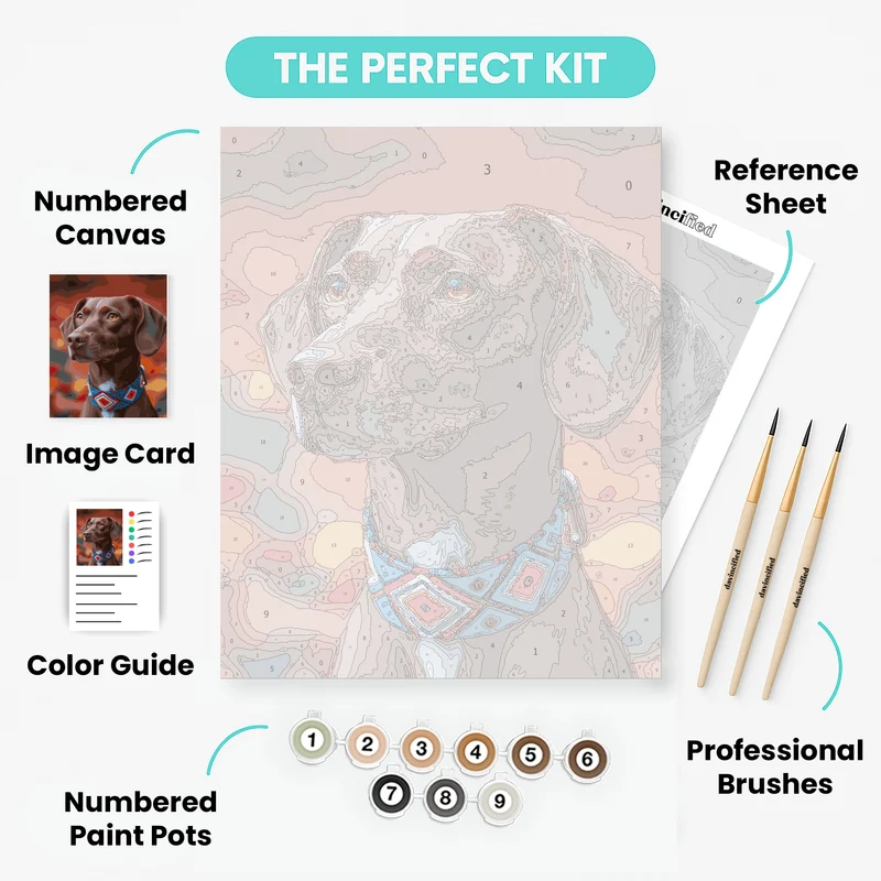 Chocolate Labrador with African Pattern Bandana - Paint by Numbers Kit