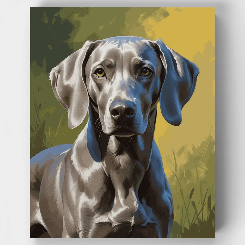 Weimaraner in Golden Meadow Light - Paint by Numbers Kit