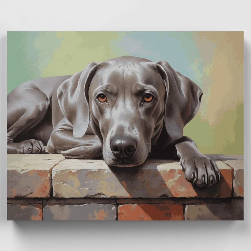 Weimaraner Dog Portrait - Paint by Numbers Kit