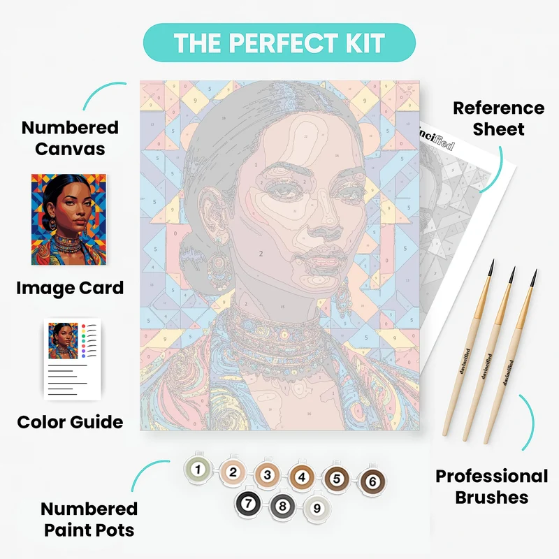 Vibrant African Portrait Woman - Paint by Numbers Kit