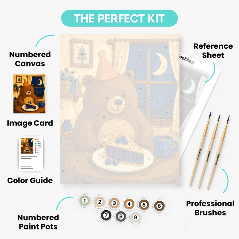 Bear's Birthday Pie - Paint by Numbers Kit