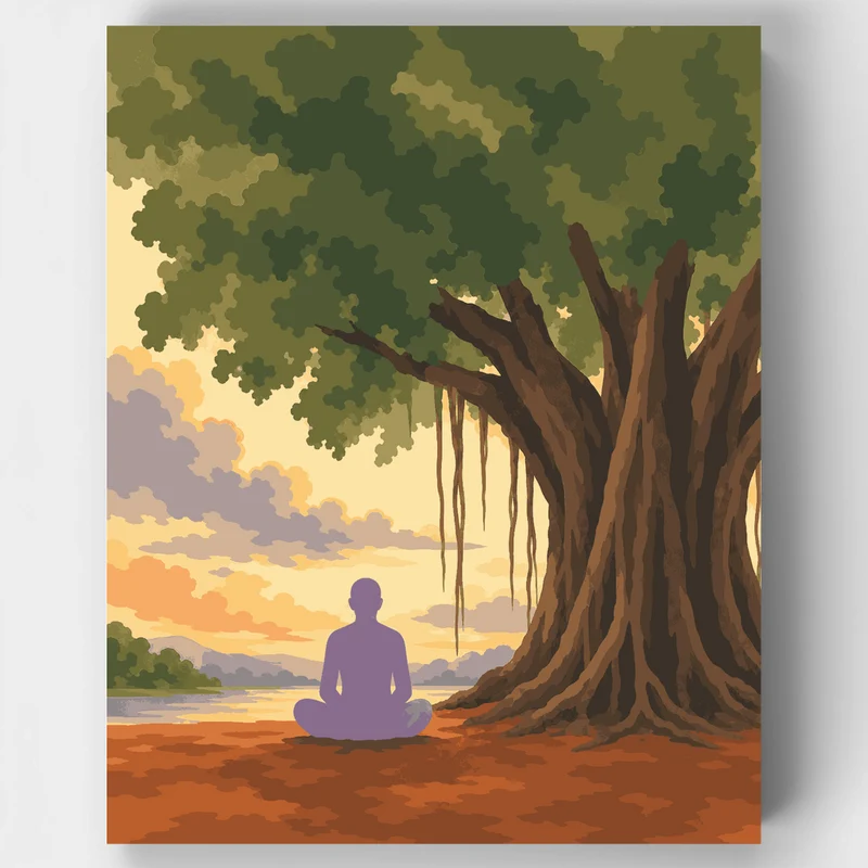 Meditation Under Banyan - Paint by Numbers Kit