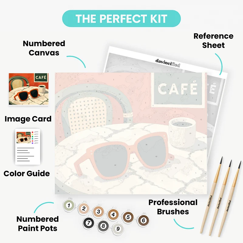 Red Frames Café - Paint by Numbers Kit