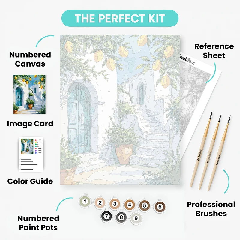 Mediterranean Lemon Courtyard - Paint by Numbers Kit