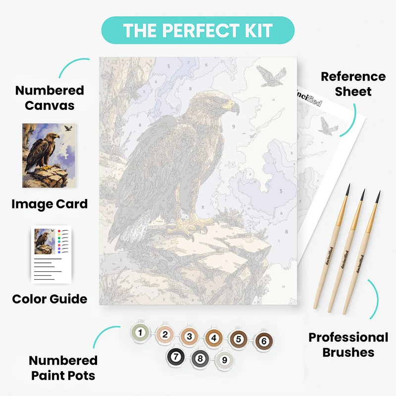 Majestic Eagle on Rocky Cliff - Paint by Numbers Kit