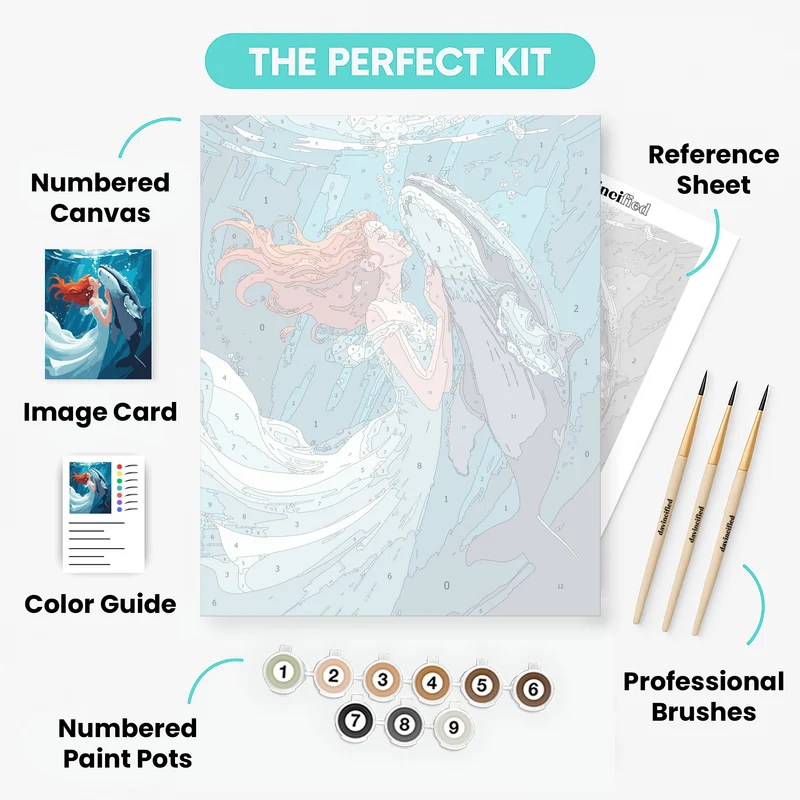 Underwater Whale Encounter - Paint by Numbers Kit