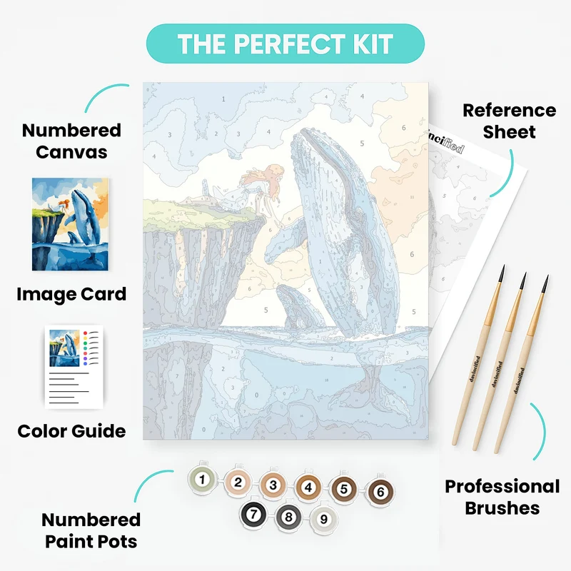 Whimsical Whale Dreams - Paint by Numbers Kit