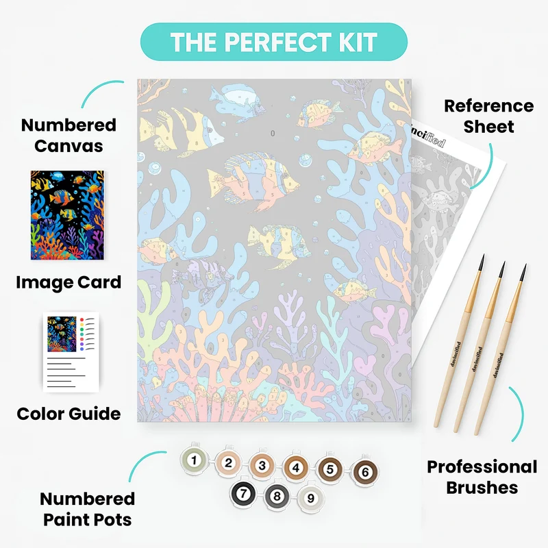 Tropical Fish Aquarium Paradise - Paint by Numbers Kit