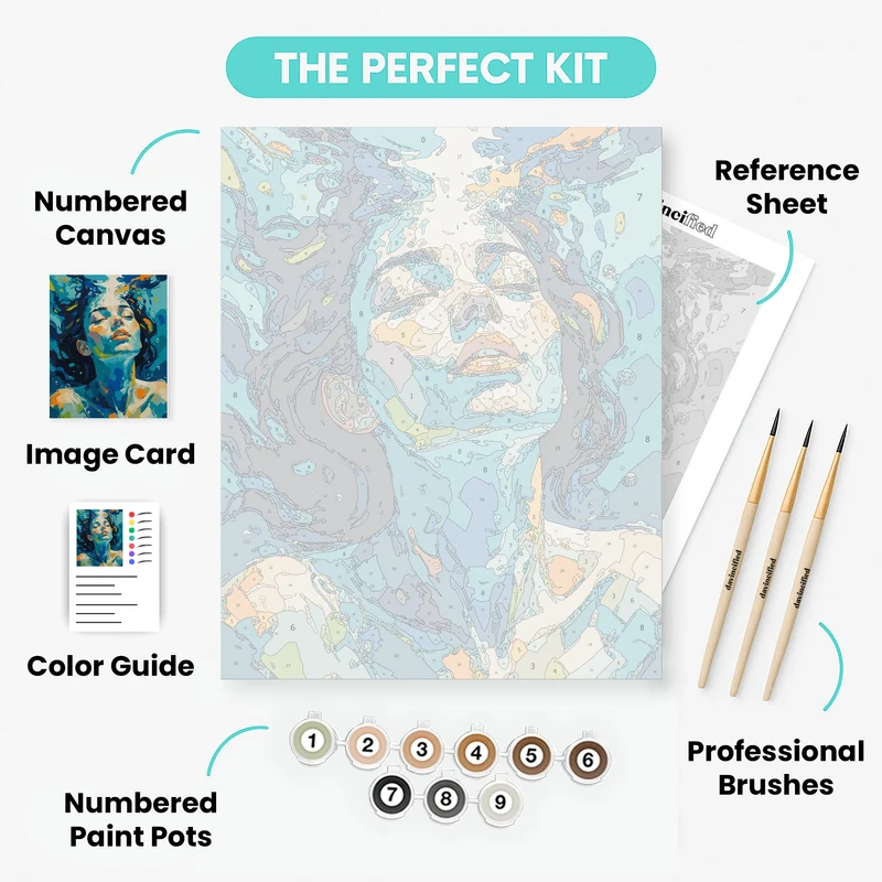 Serene Underwater Portrait - Paint by Numbers Kit