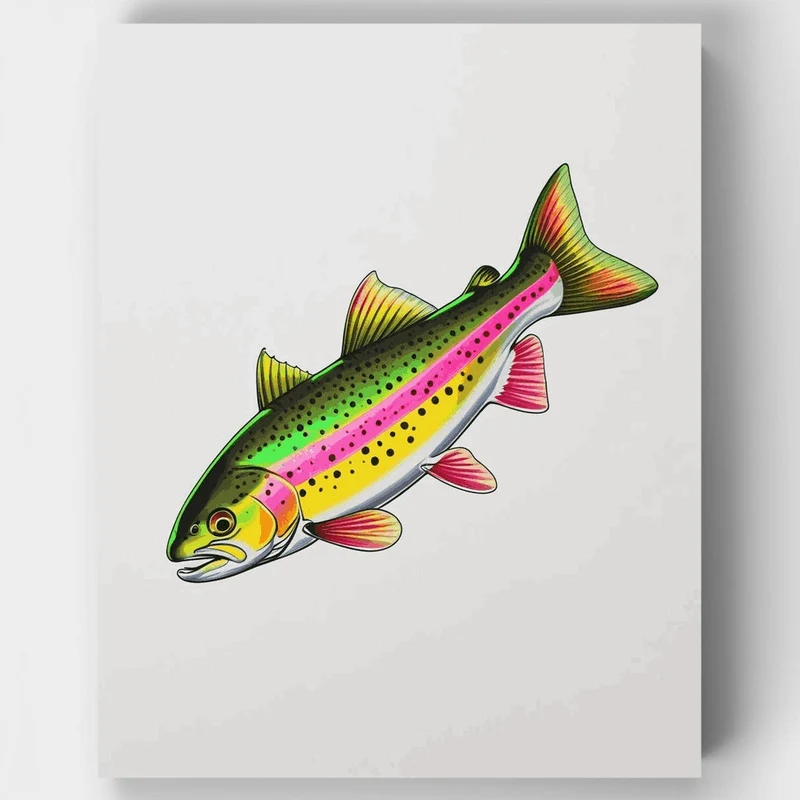 Vibrant Rainbow Trout - Paint by Numbers Kit