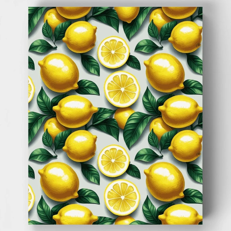 Vibrant Lemon Pattern - Paint by Numbers Kit