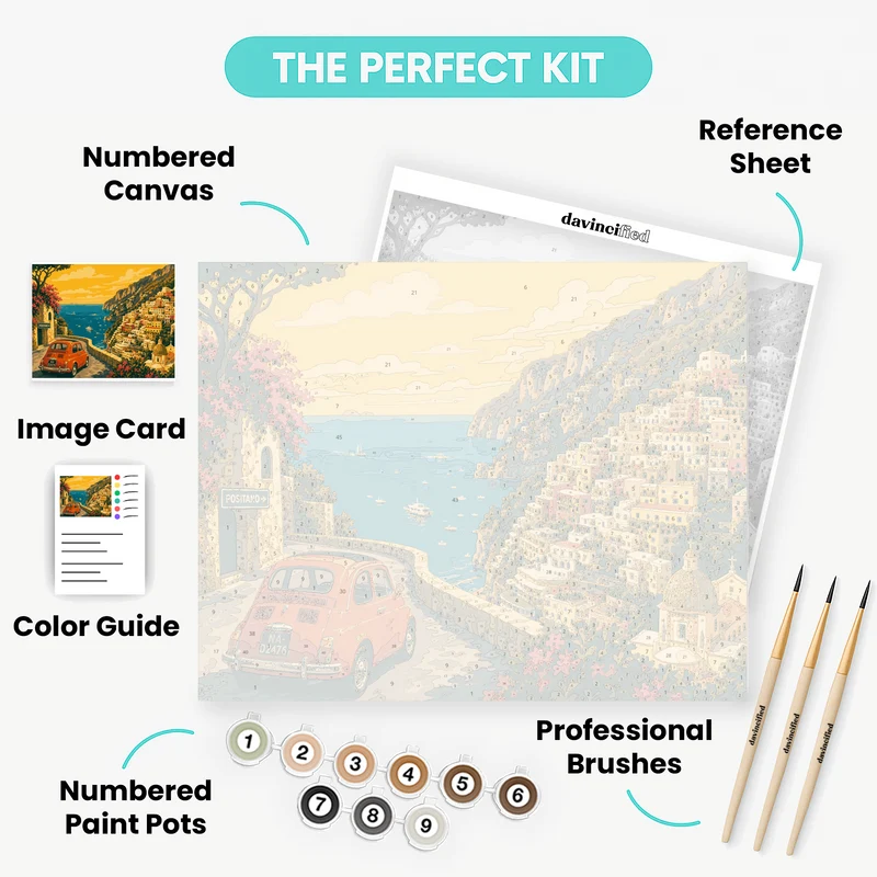 Fiat on the Cliff - Paint by Numbers Kit