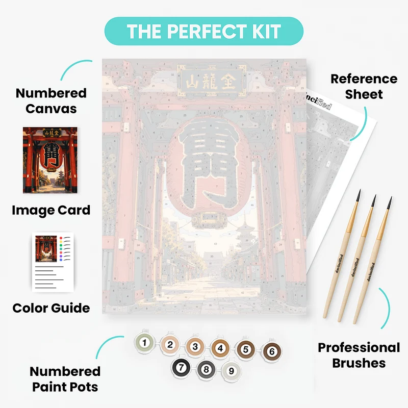 Kaminarimon Lantern - Paint by Numbers Kit
