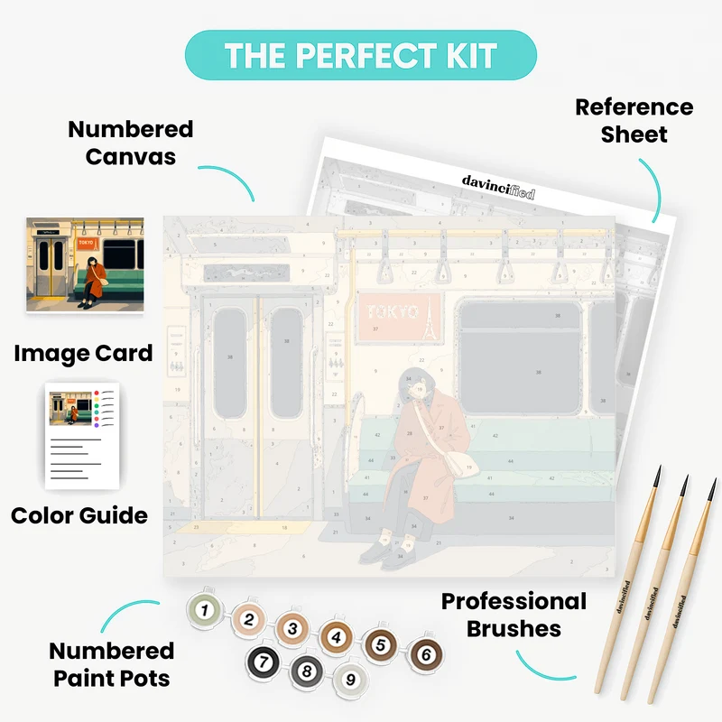Sleeping on the Subway - Paint by Numbers Kit