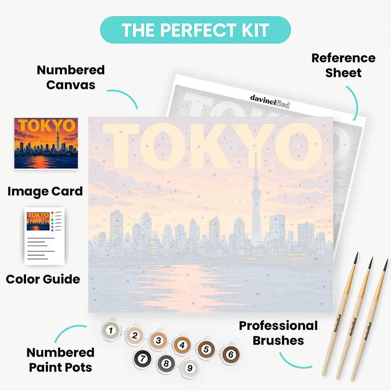 Skytree at Dusk - Paint by Numbers Kit