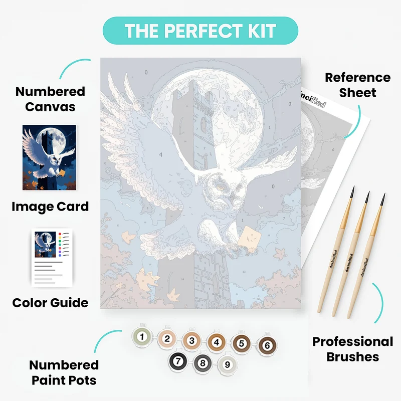 Magical Owl Post Delivery - Paint by Numbers Kit