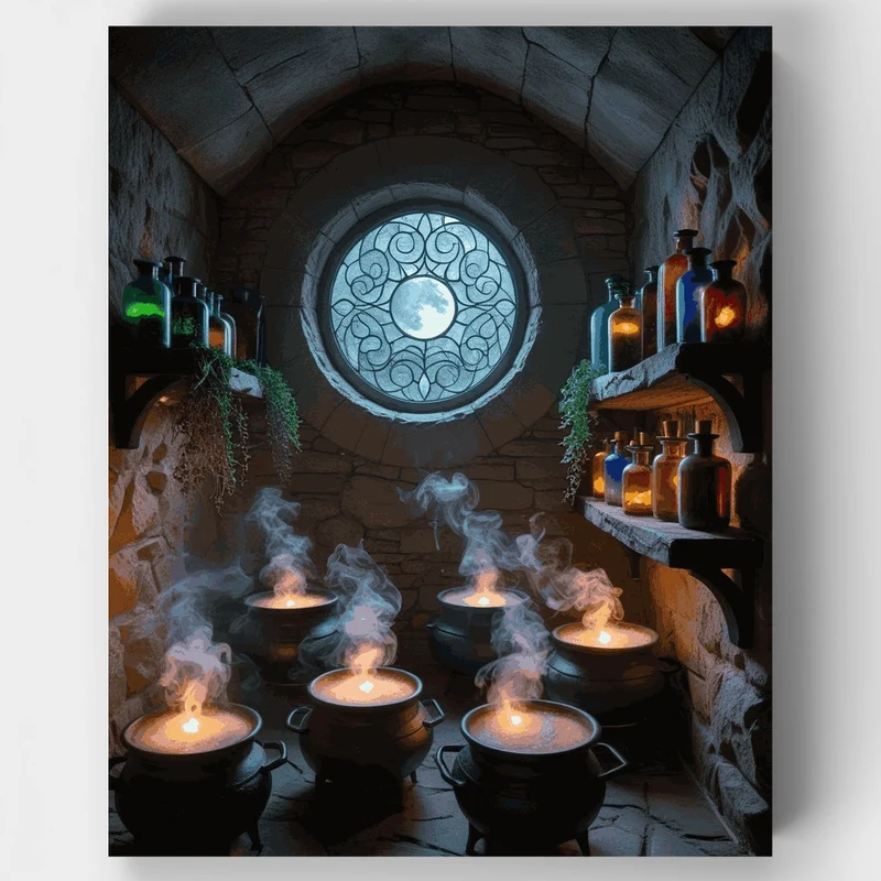 Mystical Wizard's Alchemy Laboratory - Paint by Numbers Kit