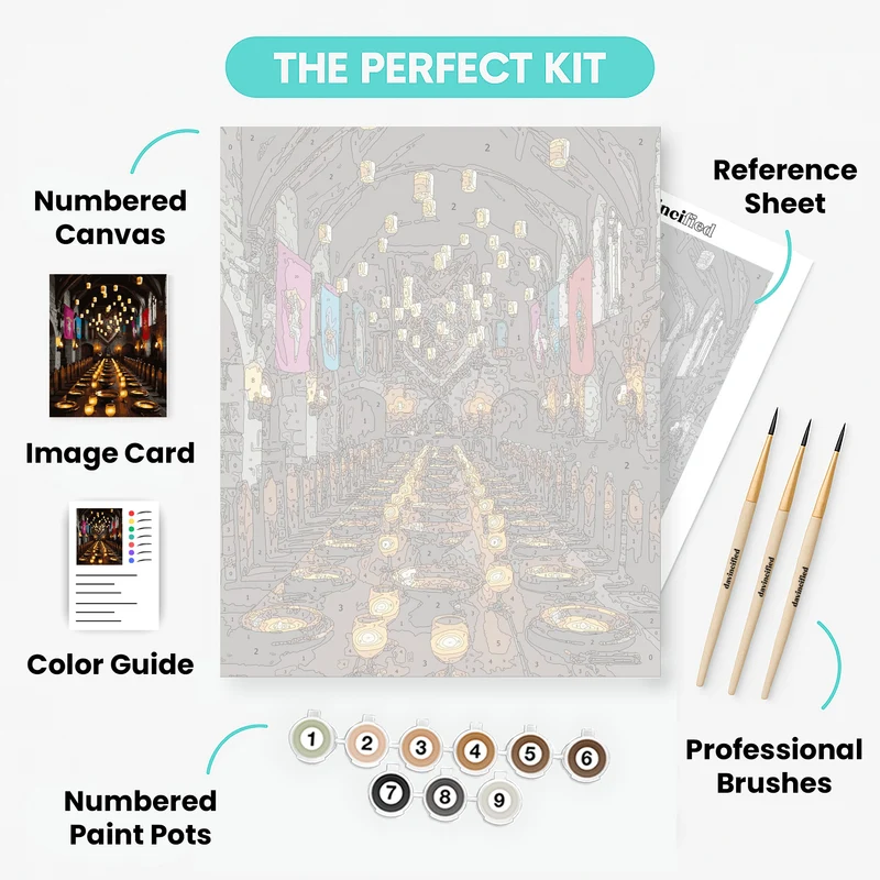 Medieval Great Hall Feast - Paint by Numbers Kit