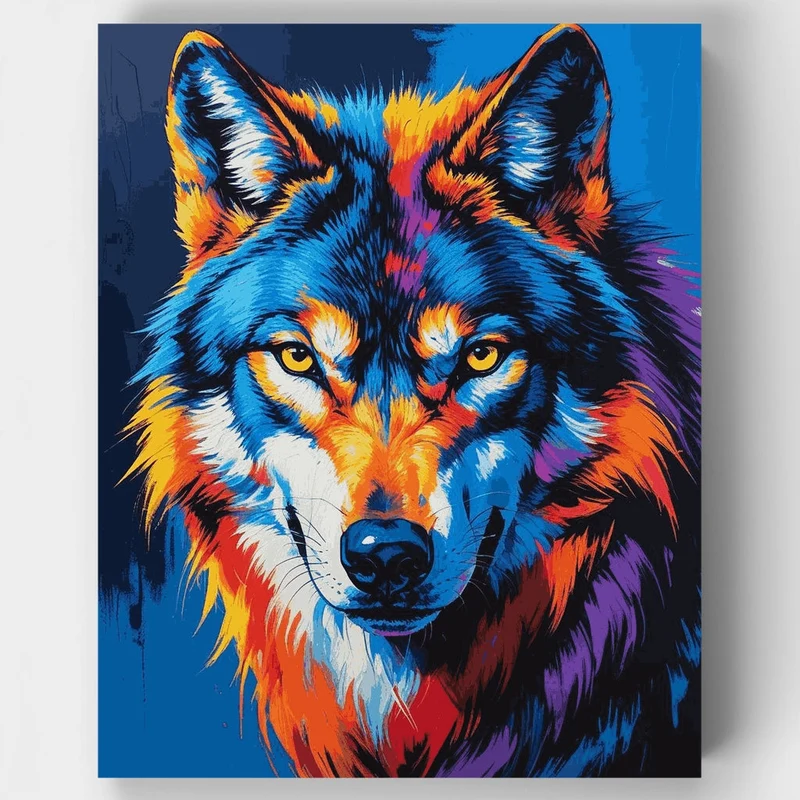 Vibrant Wolf Portrait - Paint by Numbers Kit