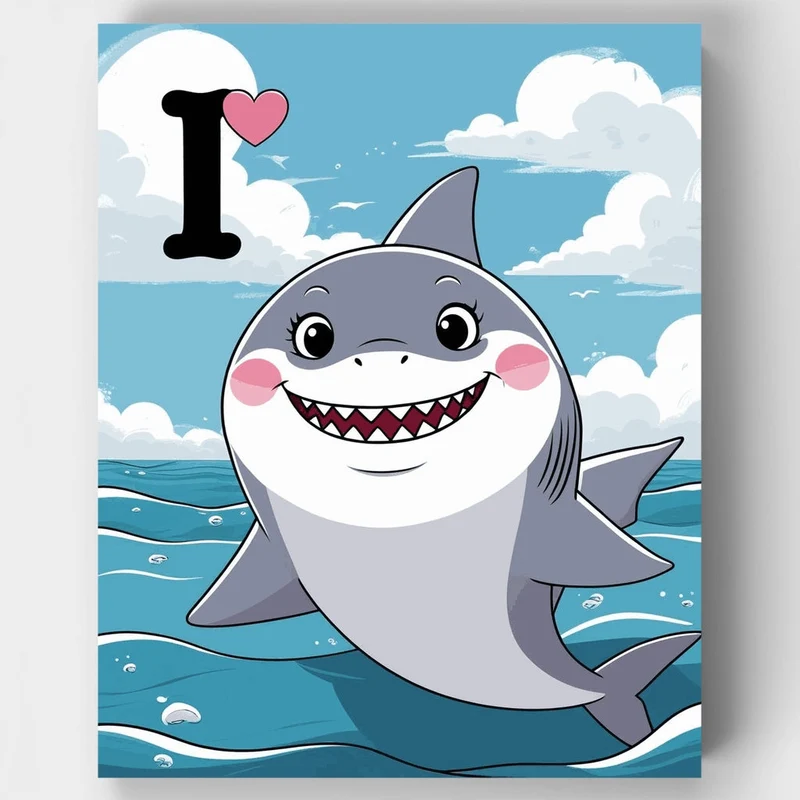 I Love Sharks - Paint by Numbers Kit